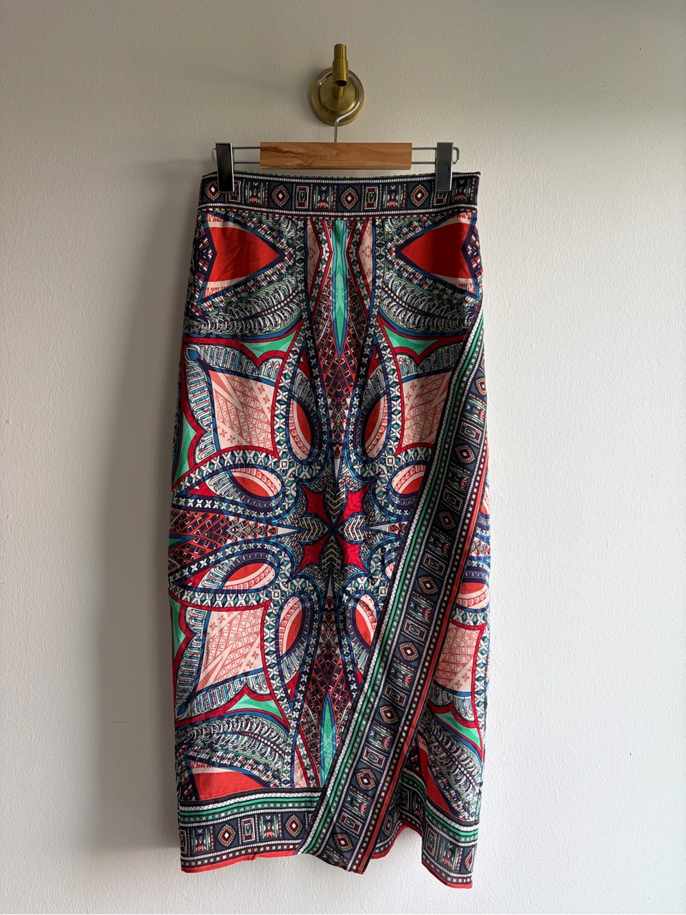 Anthropologie Maeve Multicolor Geometric-Print Midi Skirt